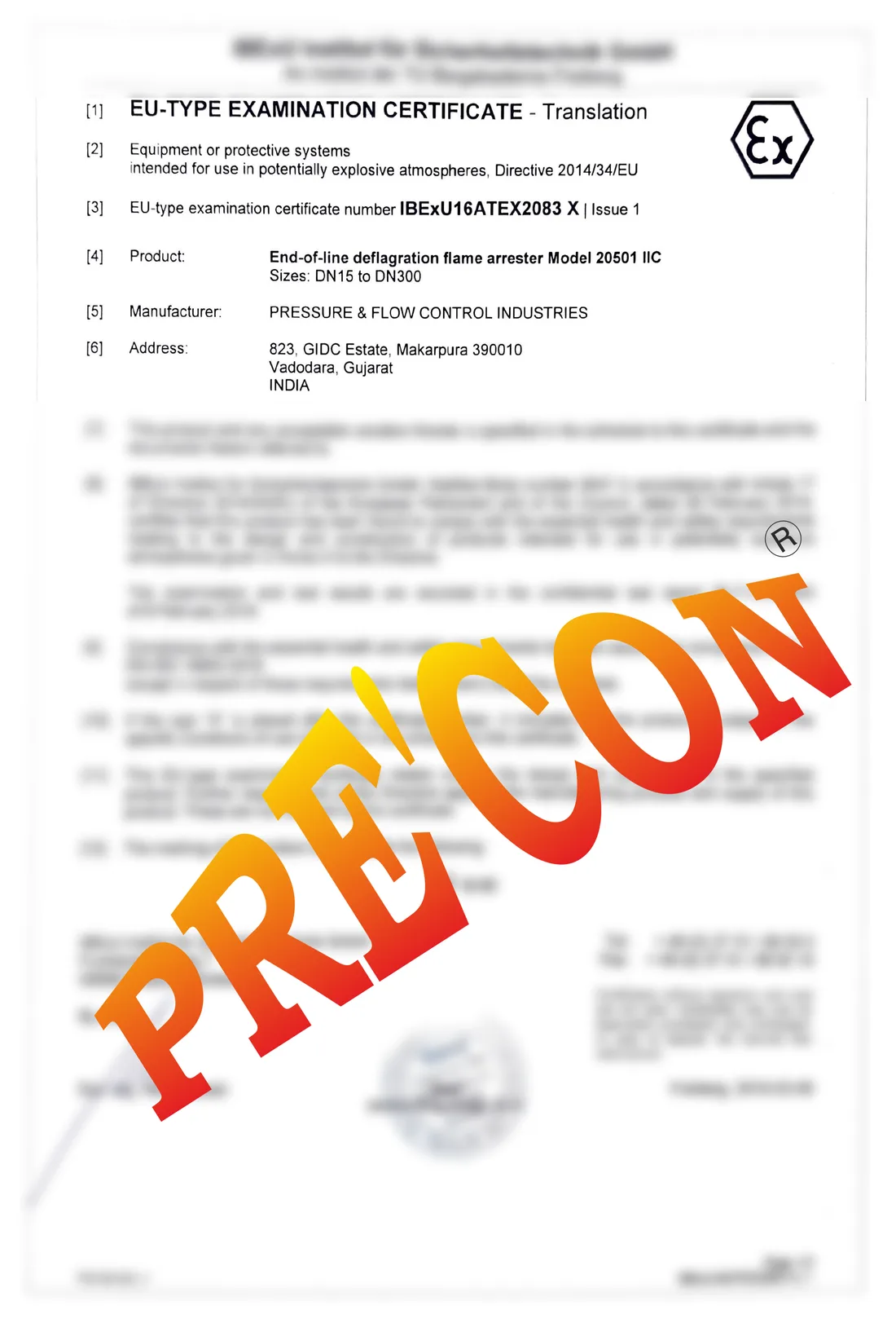 IBExU16ATEX2083 X — Issue 1