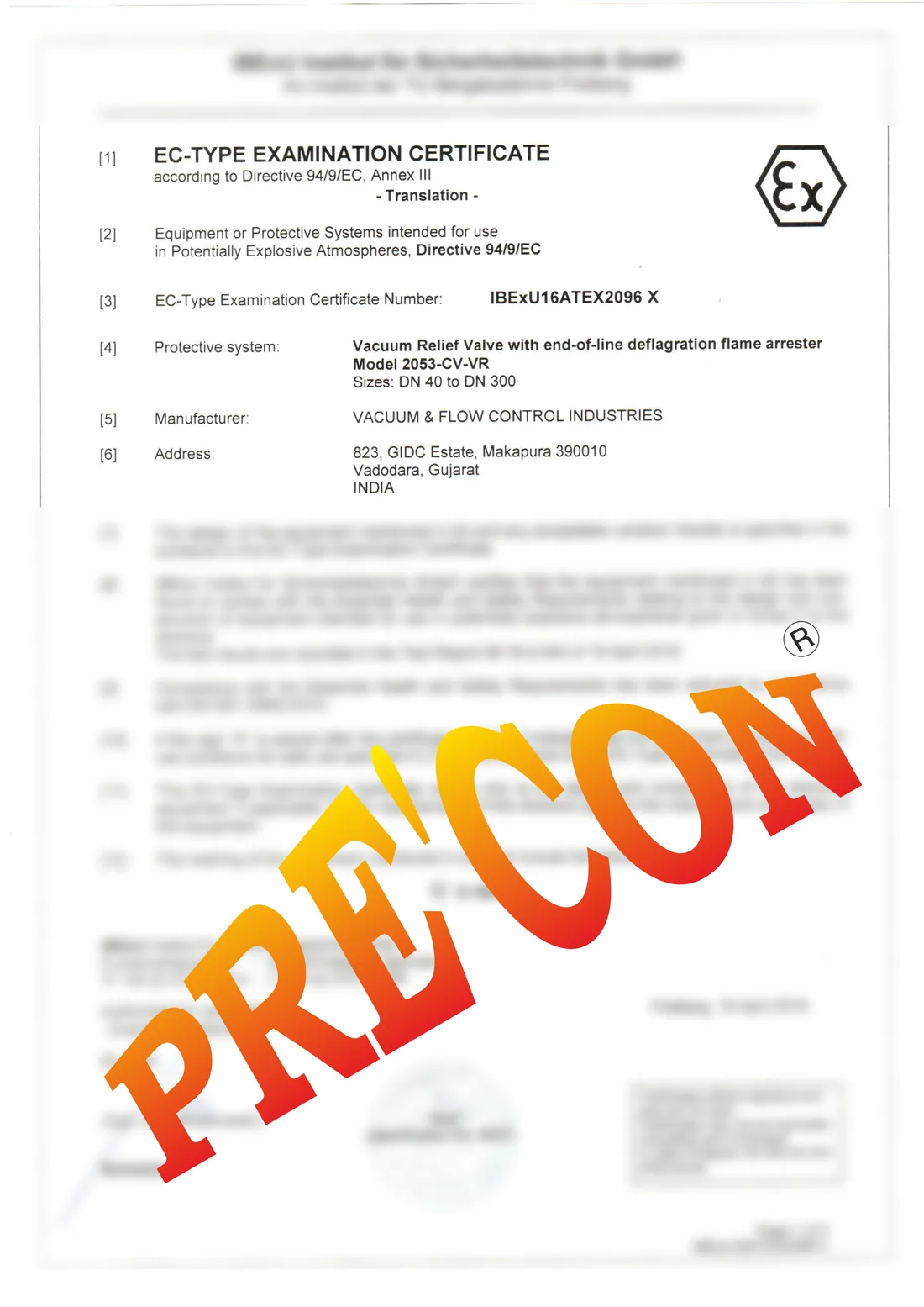 IBExU16ATEX2096 X